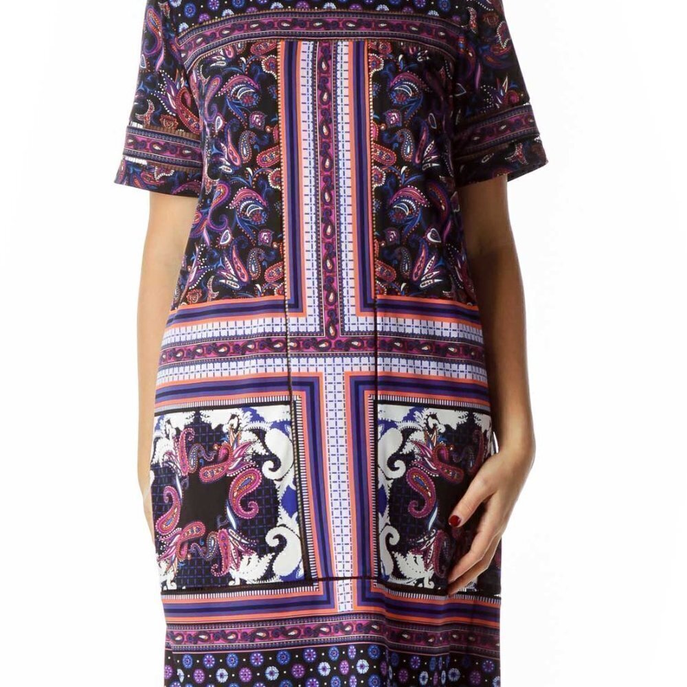 Adrianna Papell  Purple Paisley Print Shift Dress - Picture 4 of 4